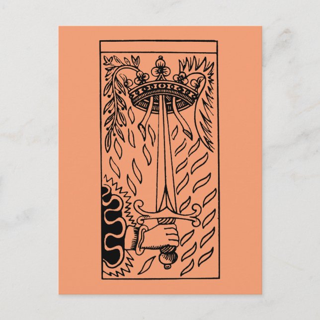 Tarot-Karte: As of Schwerter Postkarte (Vorderseite)