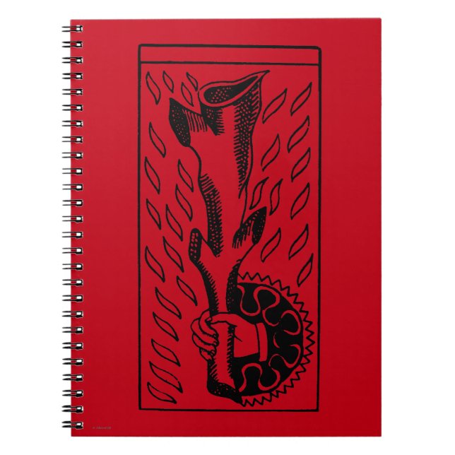 Tarot-Karte: As von Rod Notizblock (Vorderseite)