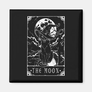 Tarot-Karte Crescent Mond und Black Cat Hexe H Magnet