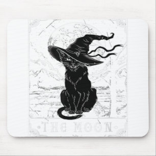 Tarot-Karte Crescent Mond und Black Cat Hexe H Mousepad