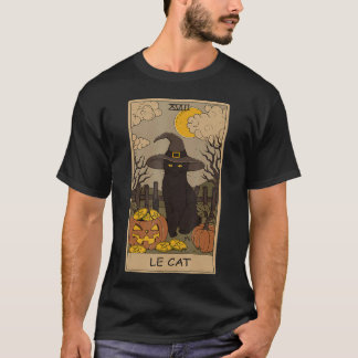 Tarot-Karte Crescent Mond und Black Cat Hexe H T-Shirt