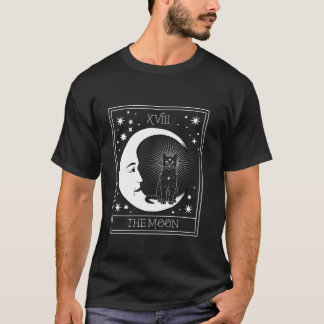 Tarot-Karte Crescent Mond und Black Cat Kosmische T-Shirt