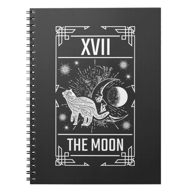 Tarot-Karte Crescent Moon Occult Cat Gothic Hexe Notizblock (Vorderseite)