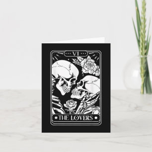 Tarot-Karte Das liebende Vintage Skelett wird schw Karte