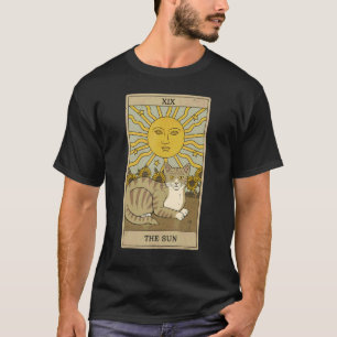 Tarot-Karte der Sun- und Cat-Grafik-Sonnenblumenka T-Shirt
