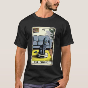 Tarot Karte Der Wagen Katze Roboter Staubsauger Fu T-Shirt