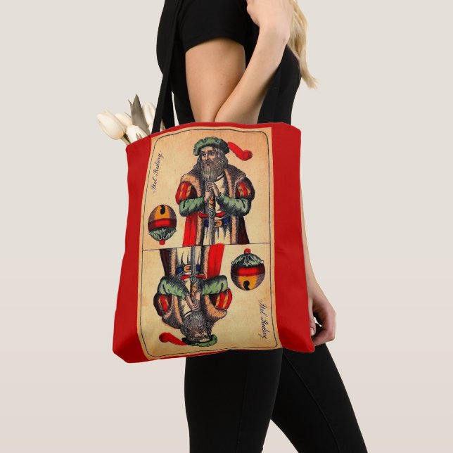 Tarot-Karte des 19. Jahrhunderts Nr. 2, Druck Tasche (Von Nahem)