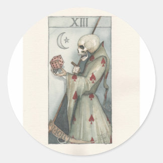 Tarot-Karte des Todes Runder Aufkleber