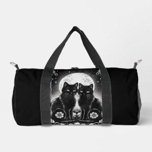 Tarot-Karte Die Liebenden Schwarzen Katzen Duffle Bag