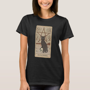 Tarot Karte Fünf von Stäben und Katze Kosmische Gr T-Shirt