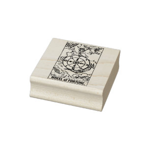 Tarot-Karte: Glücksrad: Personalisierter Text Gummistempel