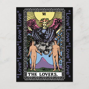 Tarot-Karte "Liebhaber" Postkarte