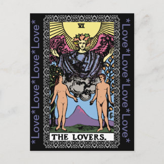 Tarot-Karte "Liebhaber" Postkarte