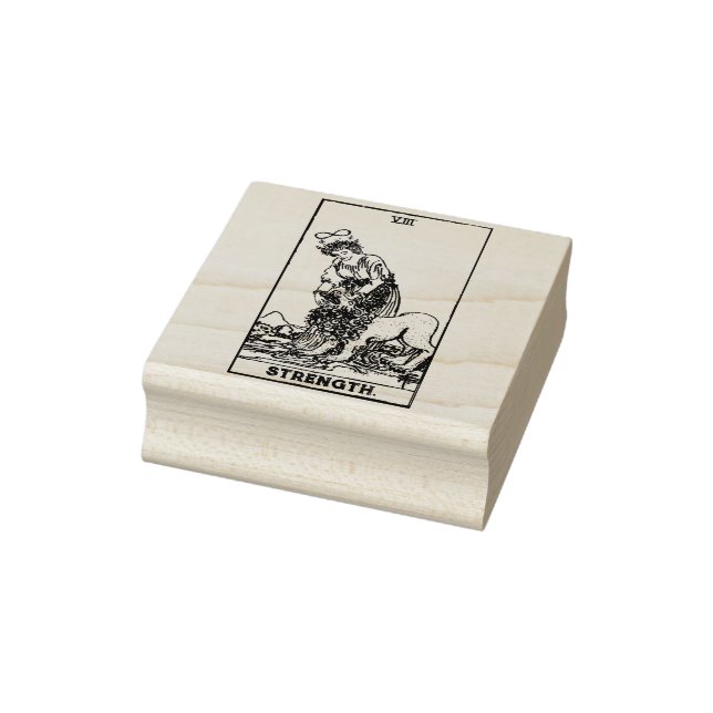 Tarot-Karte: Stärke: Personalisierter Text Gummistempel (Stempel)