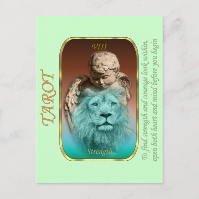 Tarot-Karte - Stärke Postkarte (Vorderseite)