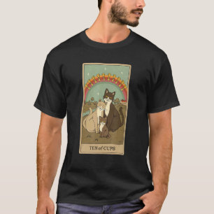 Tarot Karte Zehn der Kelche und Katze Kosmische Gr T-Shirt