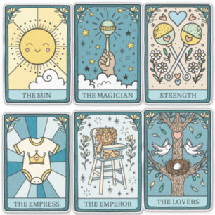 Tarot-Karten-Baby-Party-Aufkleber Aufkleber