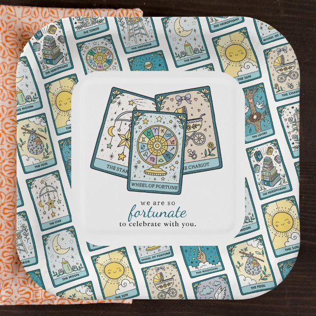 Tarot-Karten-Baby-Party Pappteller (Von Creator hochgeladen)