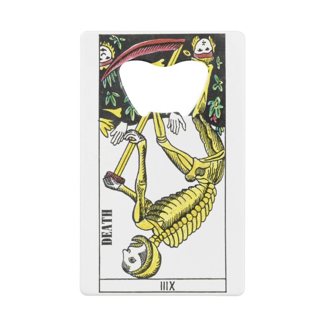 Tarot-Karten für den Tod und den Teufel Geldbeutel Flaschenöffner (Vorderseite)