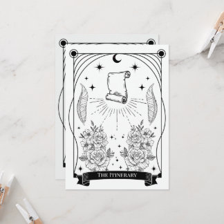 Tarot-Karten-Junggesellinnen-Abschied-Itinerary Einladung