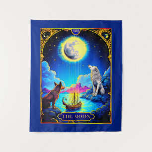 Tarot-Kartendarstellung, der Mond Wandteppich