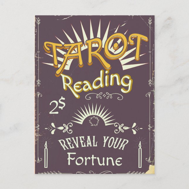 Tarot-Kartenleser Vintage-Druck Postkarte (Vorderseite)