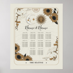 Tarot-Kartentisch 10 Sitzplan Hochzeit Sonne Mond  Poster