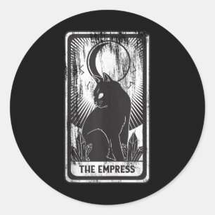 Tarot-Kartenverkleidung der Black Cat Runder Aufkleber