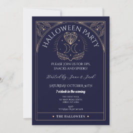 Tarot Kristalle Moon Stars Ausrichten Halloween-Ge Einladung