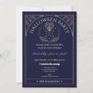 Tarot Kristalle Moon Stars Ausrichten Halloween-Ge Einladung