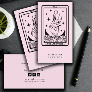 Tarot Lash Specialist Pink Business Card Visitenkarte