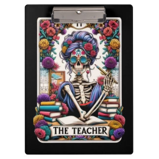 Tarot-Lehrer-Skelett – Mystisches Skelett Klemmbrett