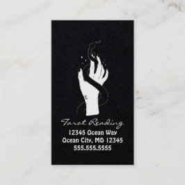 Tarot Lesen Schwarz und Weiß Hand und Schlange Visitenkarte