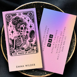 Tarot Makeup Artist Holographic Visitenkarte