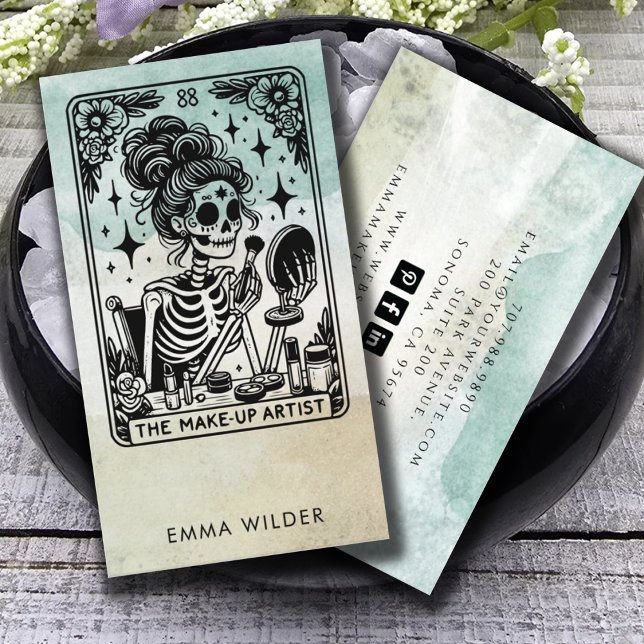 Tarot Makeup Artist Wasserfarbe Visitenkarte (Von Creator hochgeladen)