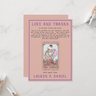 Tarot minimaliste Squelette Couple Carte de remerc