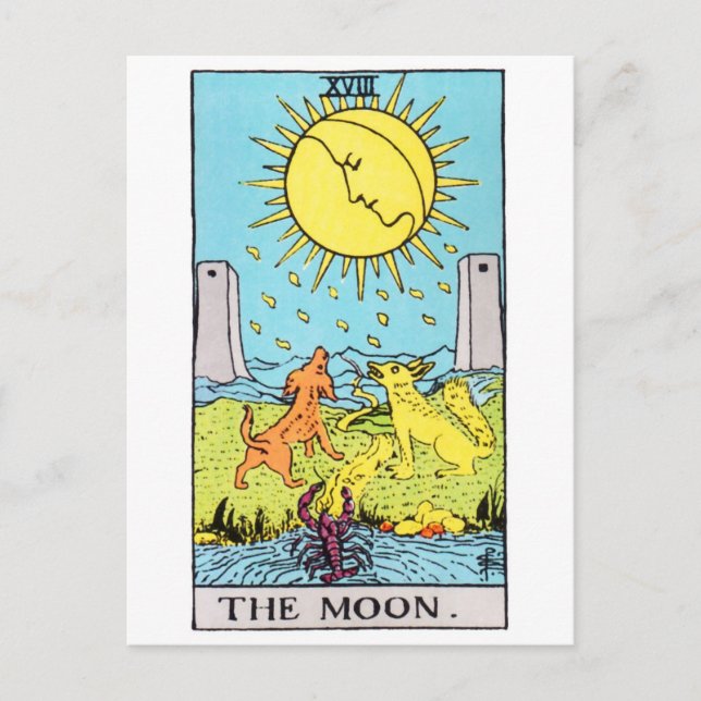 Tarot-Mond Postkarte (Vorderseite)