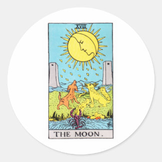 Tarot-Mond Runder Aufkleber
