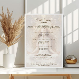 Tarot Mystic Woman Eye Moon Gold Preisliste Poster