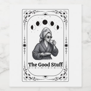 Tarot Mystiker Wahrsagen Himmelsmond Sternzeichen Weinetikett