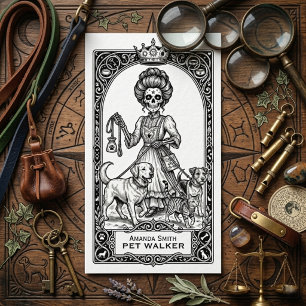 Tarot Mystischer Boho-Totenkopf-Haustier-Spazierga Visitenkarte