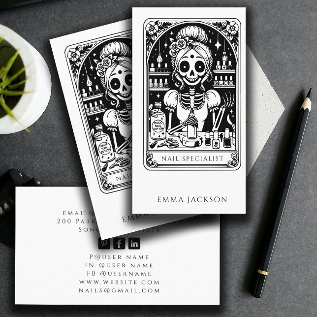 Tarot Nail Technician Business Card Visitenkarte (Von Creator hochgeladen)