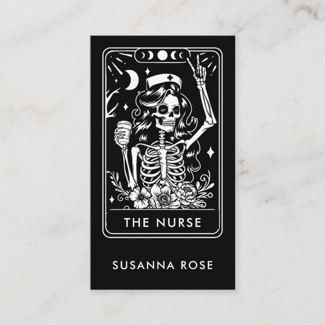 Tarot Nurse Black Visitenkarte (Vorderseite)