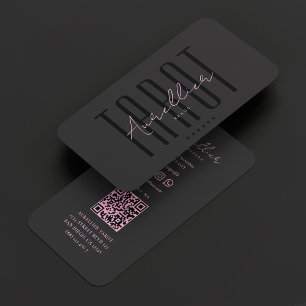 Tarot Reader Astrologe Psychisch Black Pink Visitenkarte