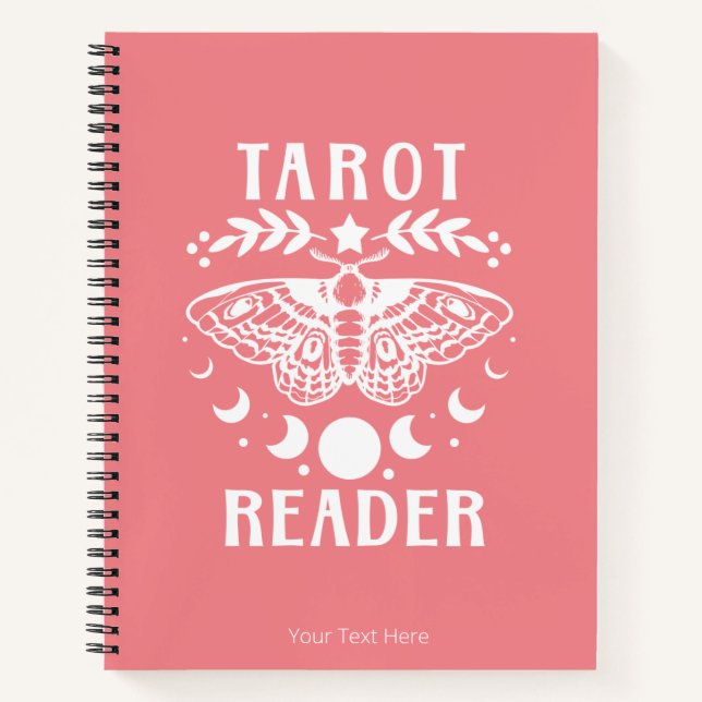 Tarot Reader Moon Phase Moth Stars Notebook Notizbuch (Vorderseite)