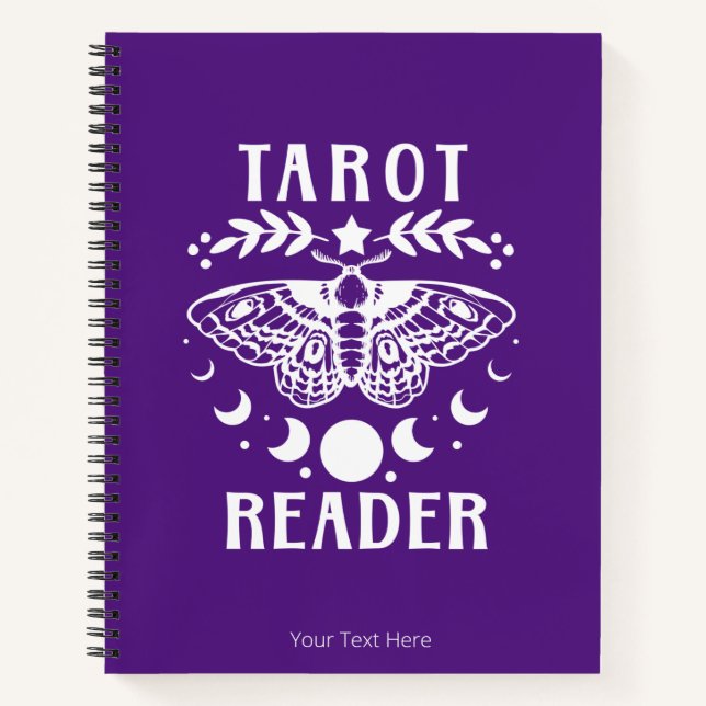 Tarot Reader Moon Phase Moth Stars Notebook Notizbuch (Vorderseite)