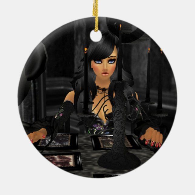 Tarot Reading Round Ornament (Hinten)
