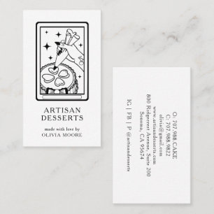 Tarot Schwarz Weiß Kunstbäcker Dessert Catering Visitenkarte