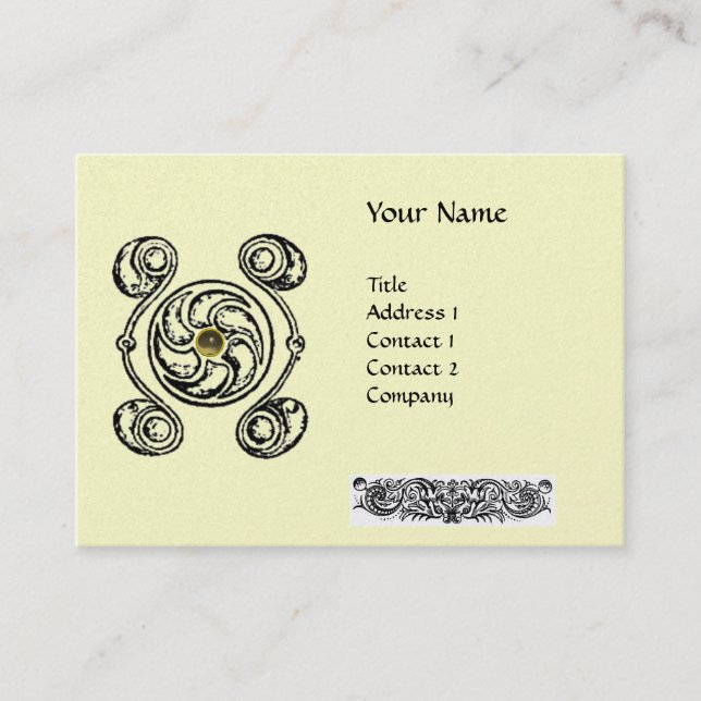 TAROT Schwarz-weiß Platin Visitenkarte (Vorderseite)