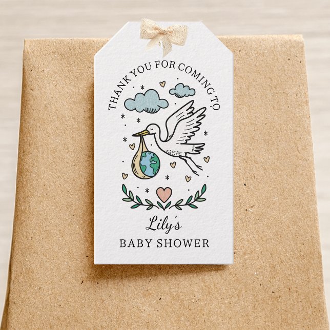 Tarot Stork Baby Boy Shower Thank You Favor Geschenkanhänger (Von Creator hochgeladen)